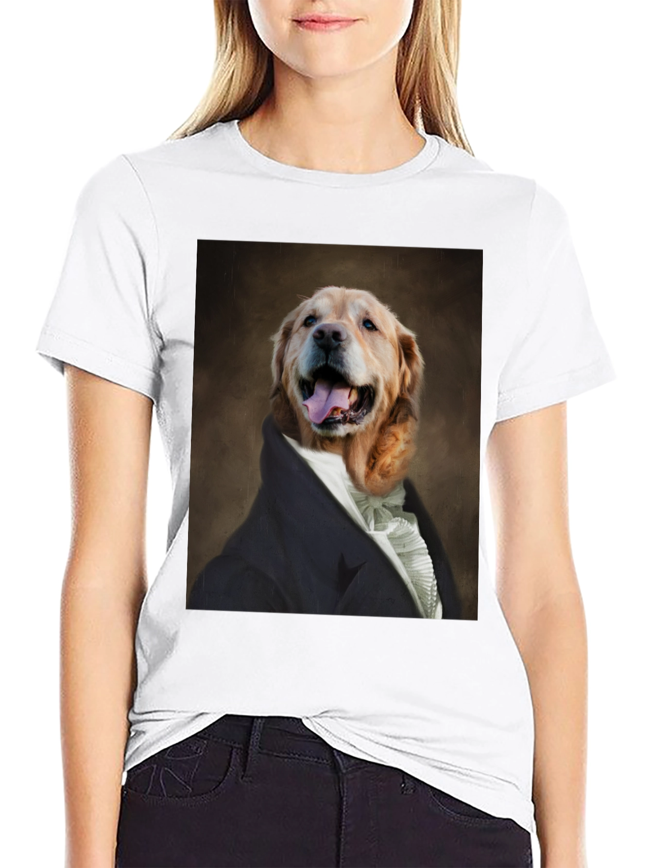 Dog Portrait T-Shirt - Canine Royalty Black Tee