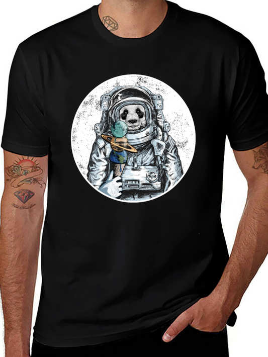 Astronaut Panda Graphic T-Shirt - Unique Design