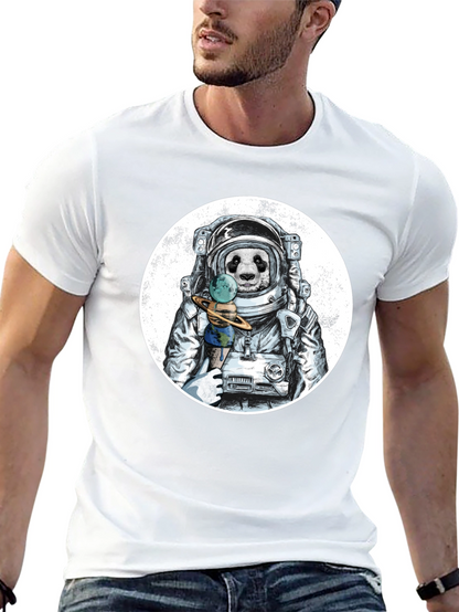 Astronaut Panda Graphic T-Shirt - Unique Design