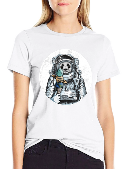 Astronaut Panda Graphic T-Shirt - Unique Design