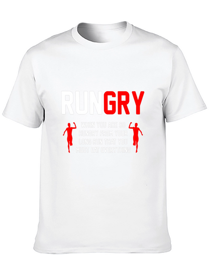 Rungry Mens Black Graphic Tee: Runners Hunger!