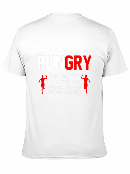 Rungry Mens Black Graphic Tee: Runners Hunger!