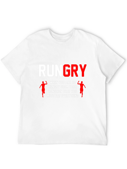 Rungry Mens Black Graphic Tee: Runners Hunger!