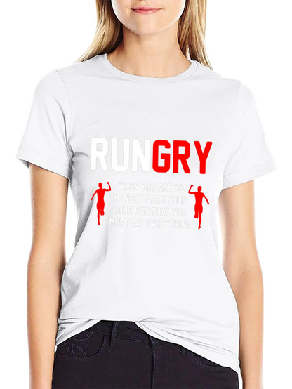 Rungry Mens Black Graphic Tee: Runners Hunger!