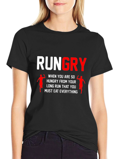 Rungry Mens Black Graphic Tee: Runners Hunger!