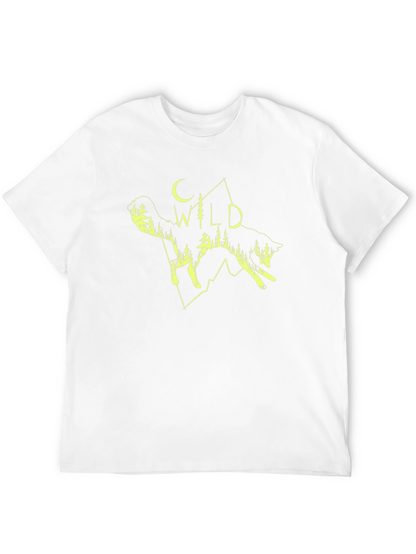 Wild Wolf Graphic Tee - Black Cotton T-Shirt