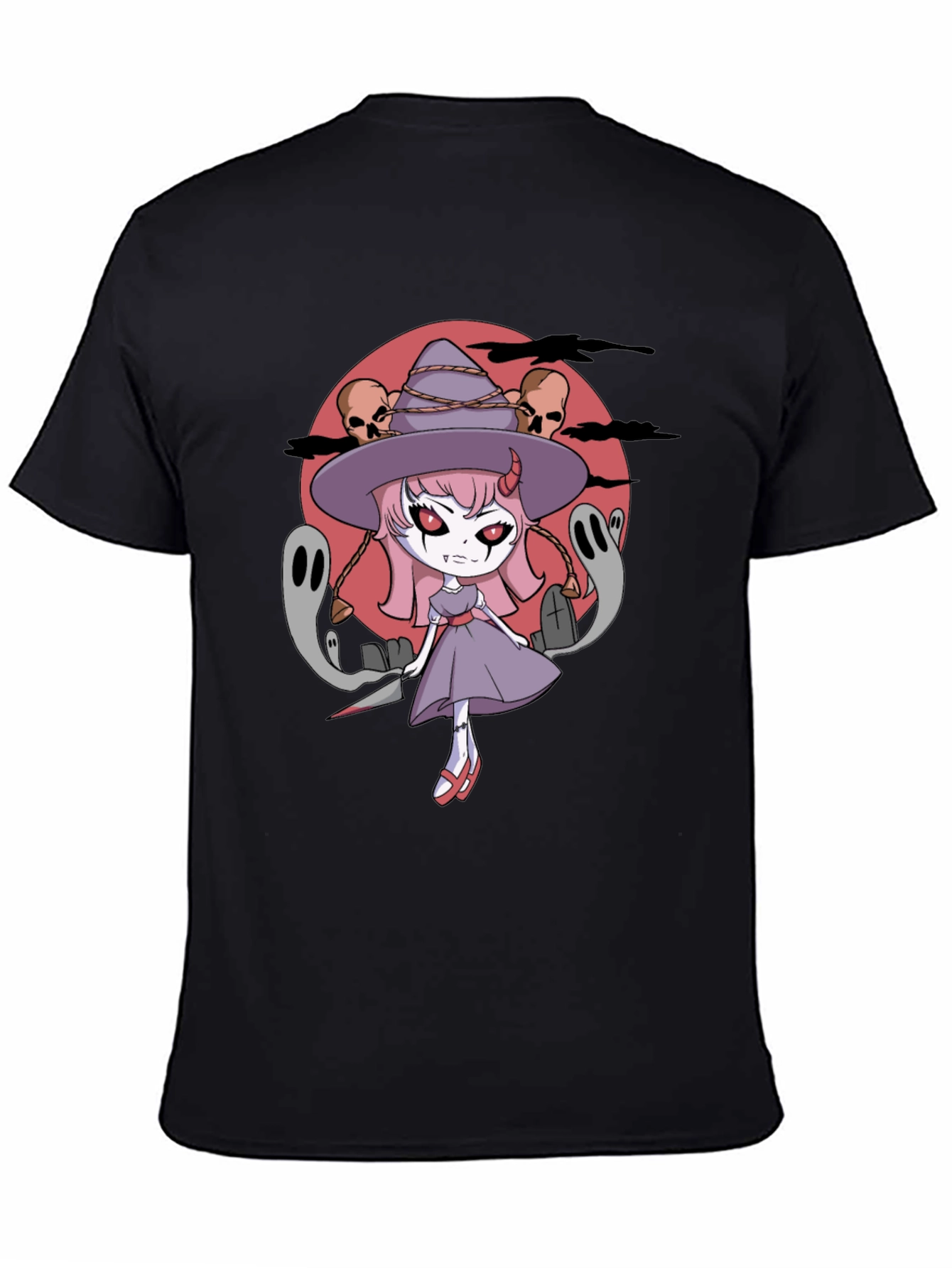 Halloween Anime Witch Graphic T-Shirt