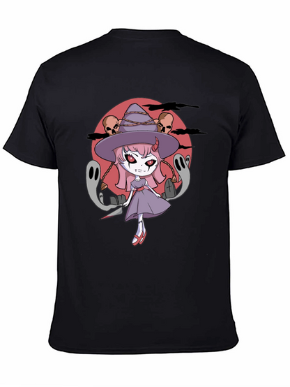 Halloween Anime Witch Graphic T-Shirt