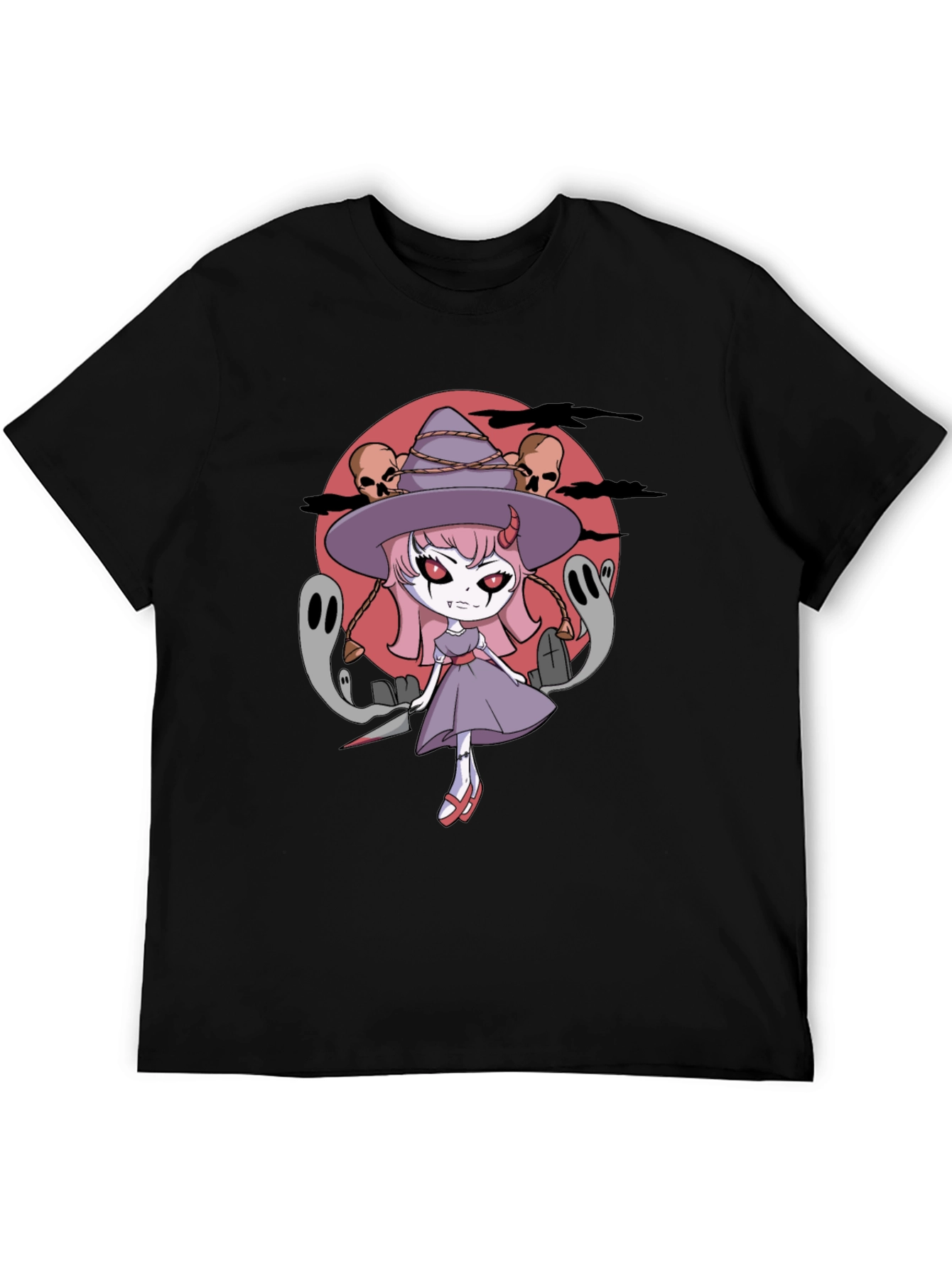 Halloween Anime Witch Graphic T-Shirt