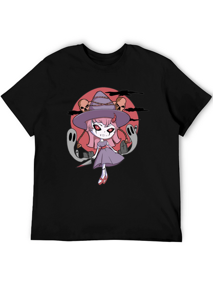 Halloween Anime Witch Graphic T-Shirt