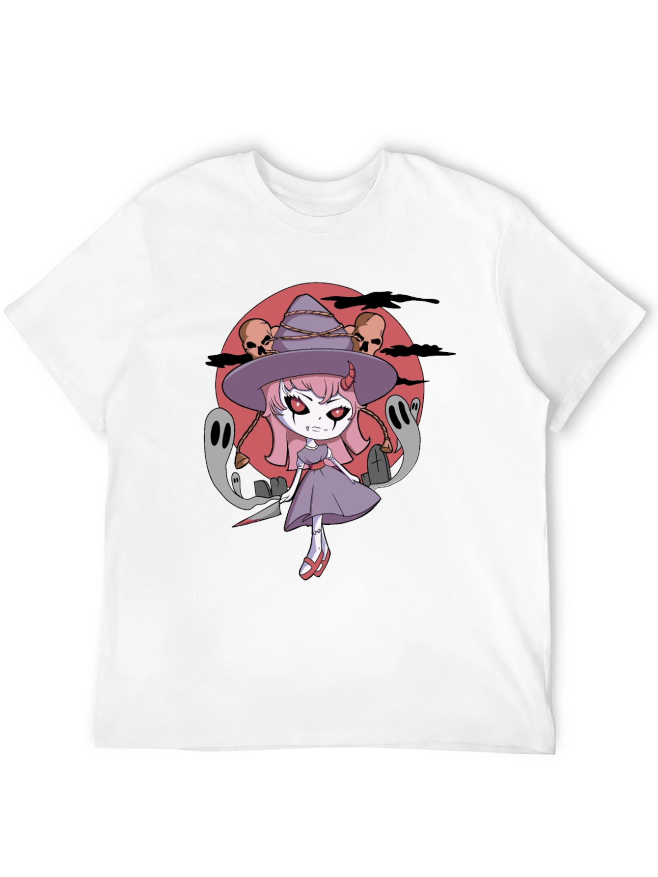 Halloween Anime Witch Graphic T-Shirt