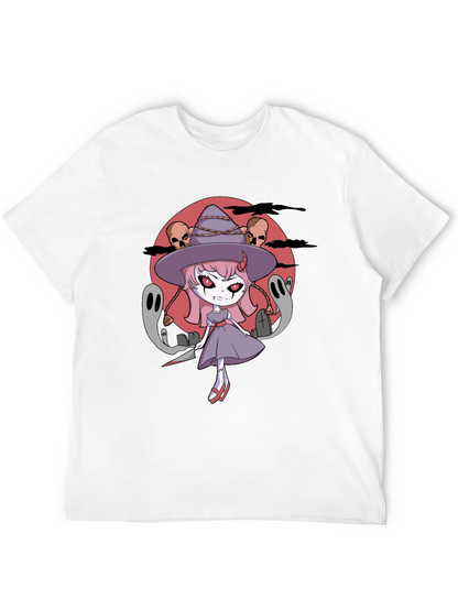 Halloween Anime Witch Graphic T-Shirt