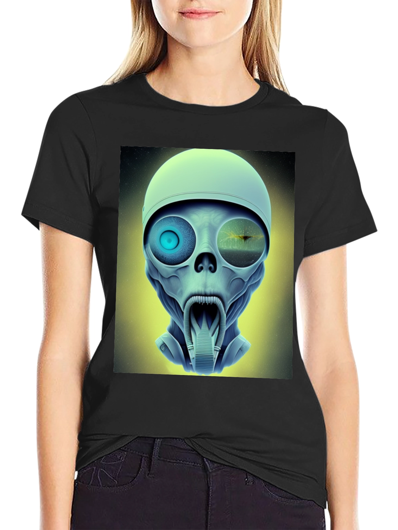 Sci-Fi Alien Head T-Shirt