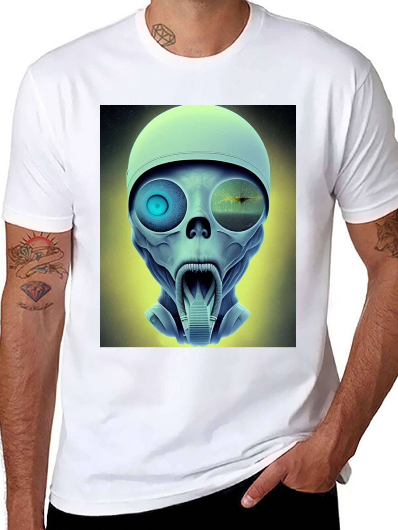 Sci-Fi Alien Head T-Shirt