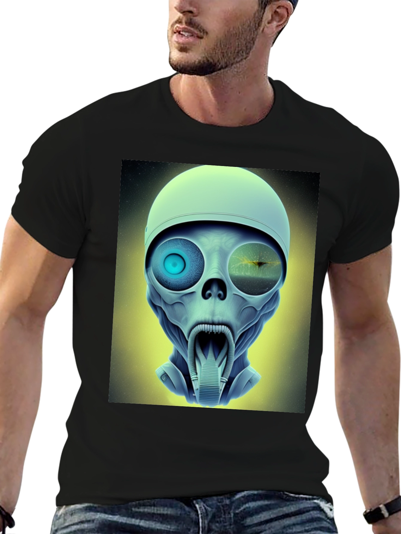 Sci-Fi Alien Head T-Shirt