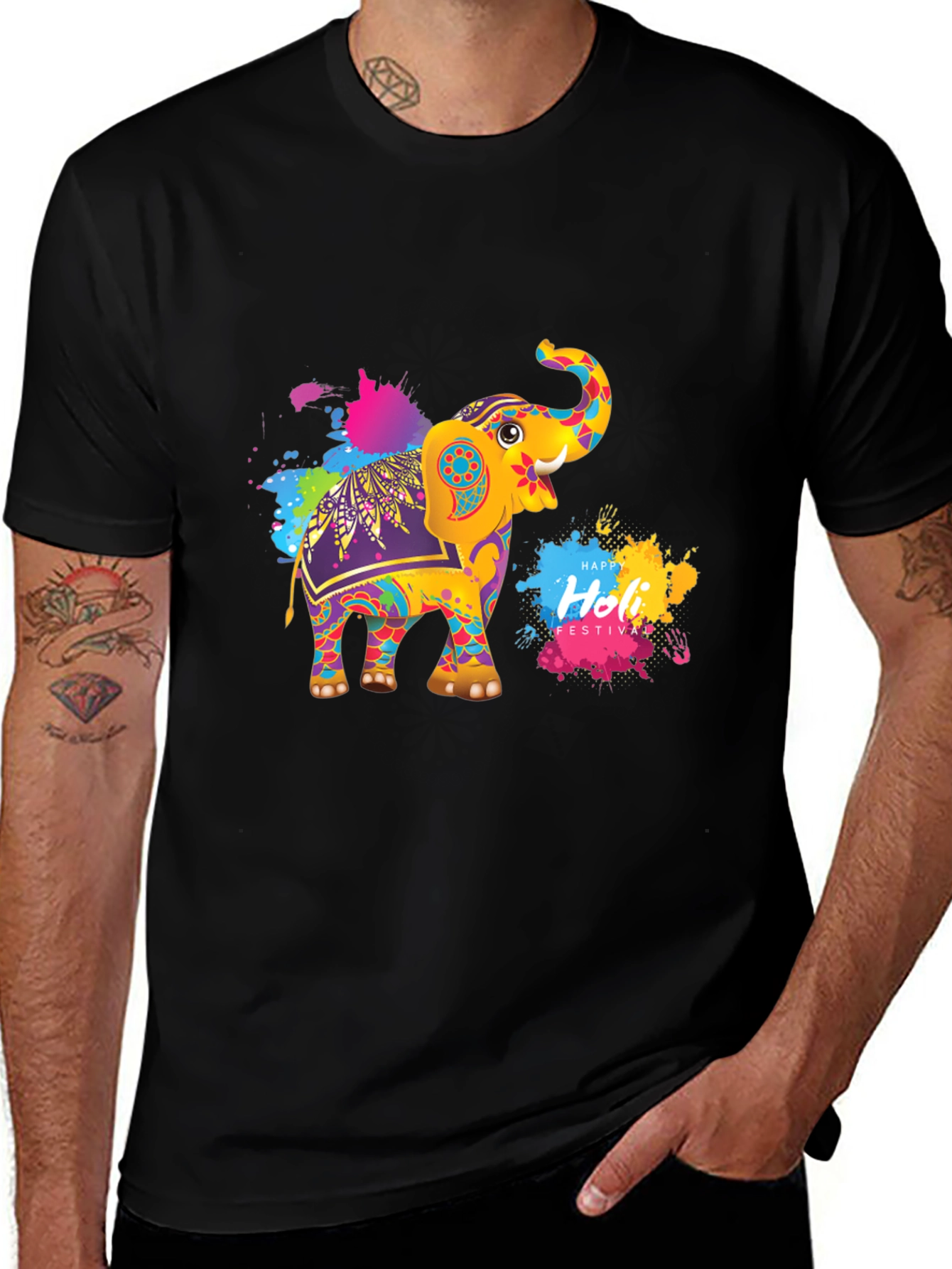 Holi Elephant Festival Graphic Tee