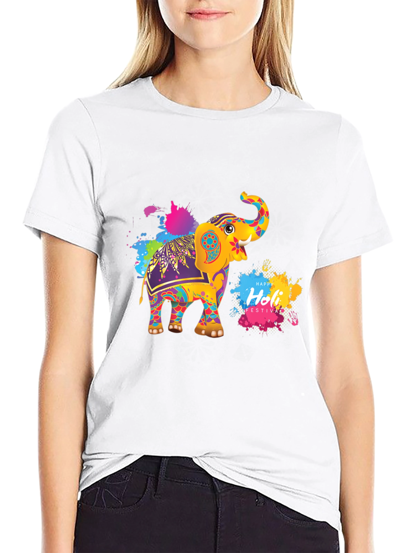 Holi Elephant Festival Graphic Tee