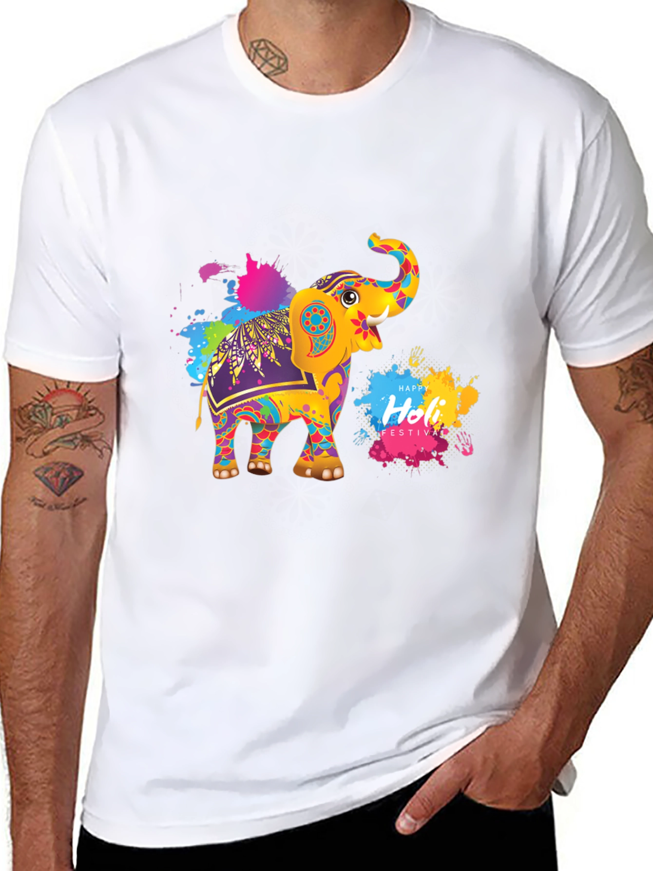 Holi Elephant Festival Graphic Tee