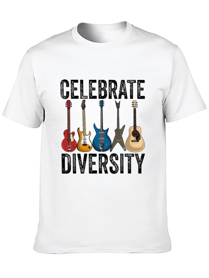 Celebrate Diversity Guitar T-Shirt - Music Lover Tee