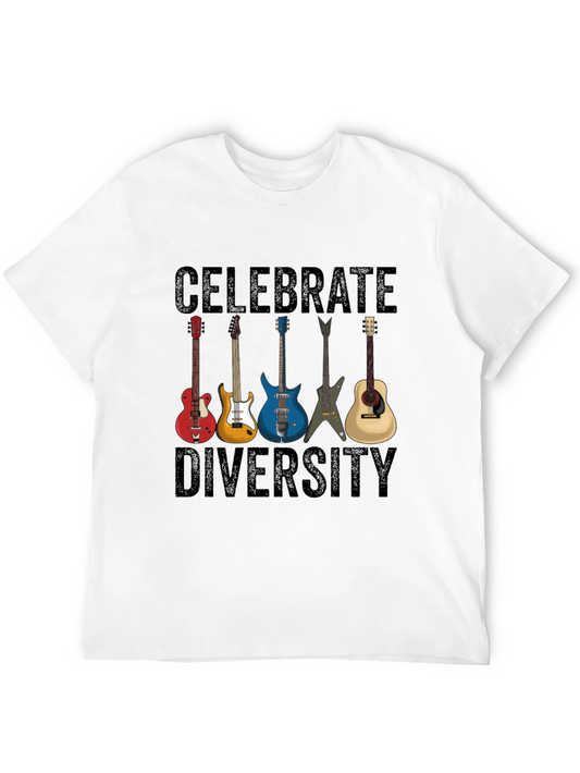 Celebrate Diversity Guitar T-Shirt - Music Lover Tee