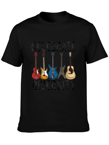 Celebrate Diversity Guitar T-Shirt - Music Lover Tee