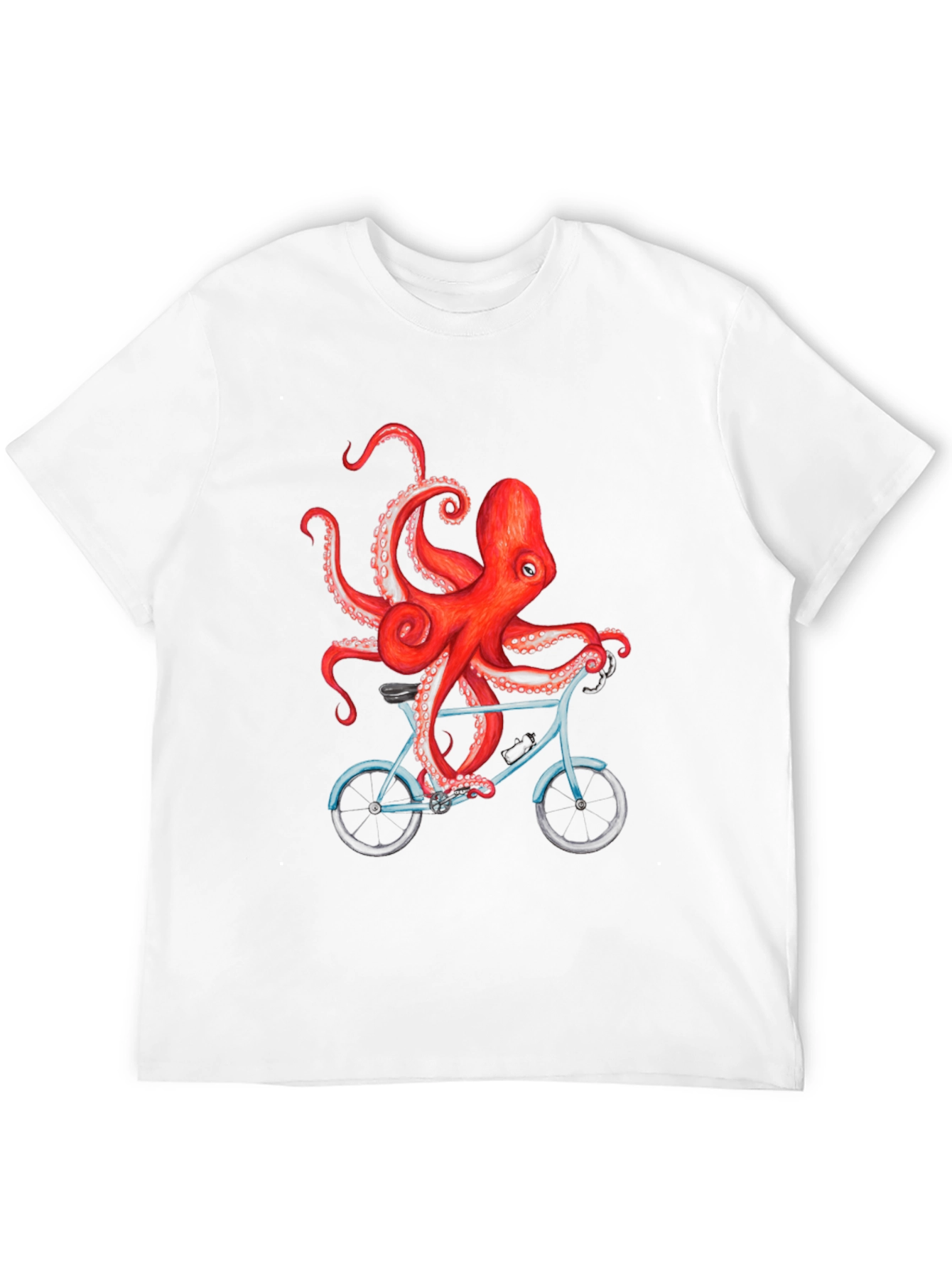 Octopus on Bike Graphic T-Shirt - Black
