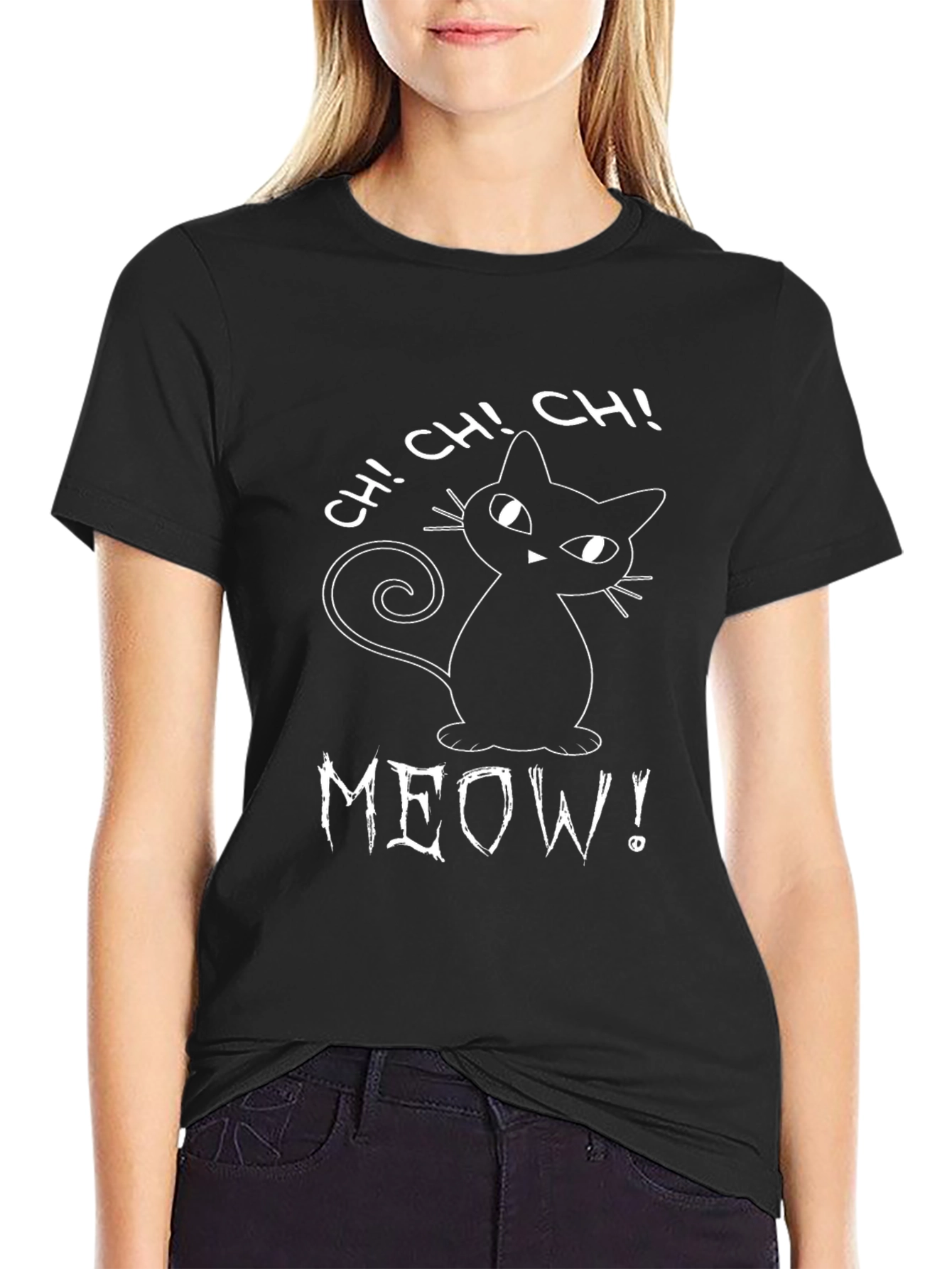 Cute MEOW! Cat Graphic T-Shirt