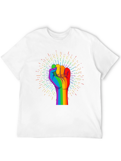 Pride Fist Graphic Tee - Black Cotton T-Shirt