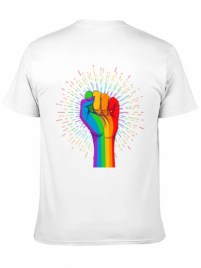 Pride Fist Graphic Tee - Black Cotton T-Shirt
