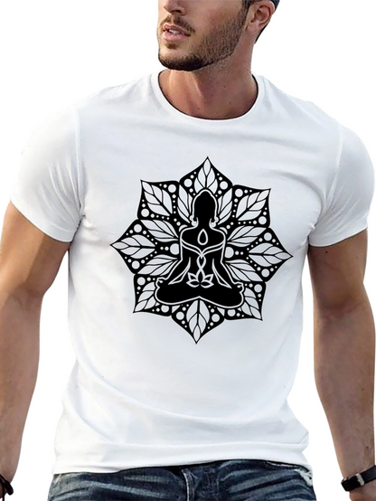 Black Mandala Meditation T-Shirt