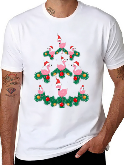 Flamingo Christmas Tree T-Shirt