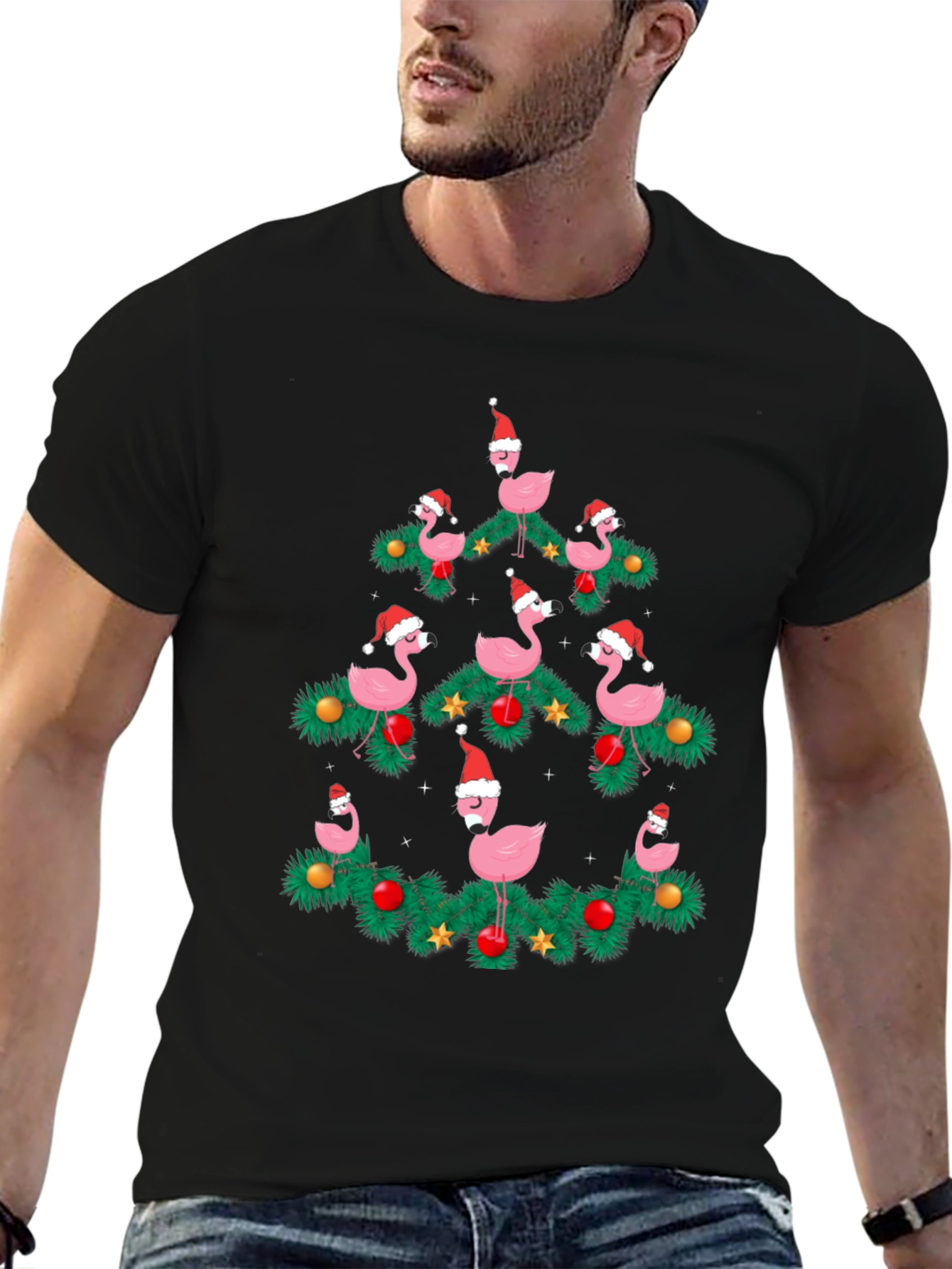 Flamingo Christmas Tree T-Shirt