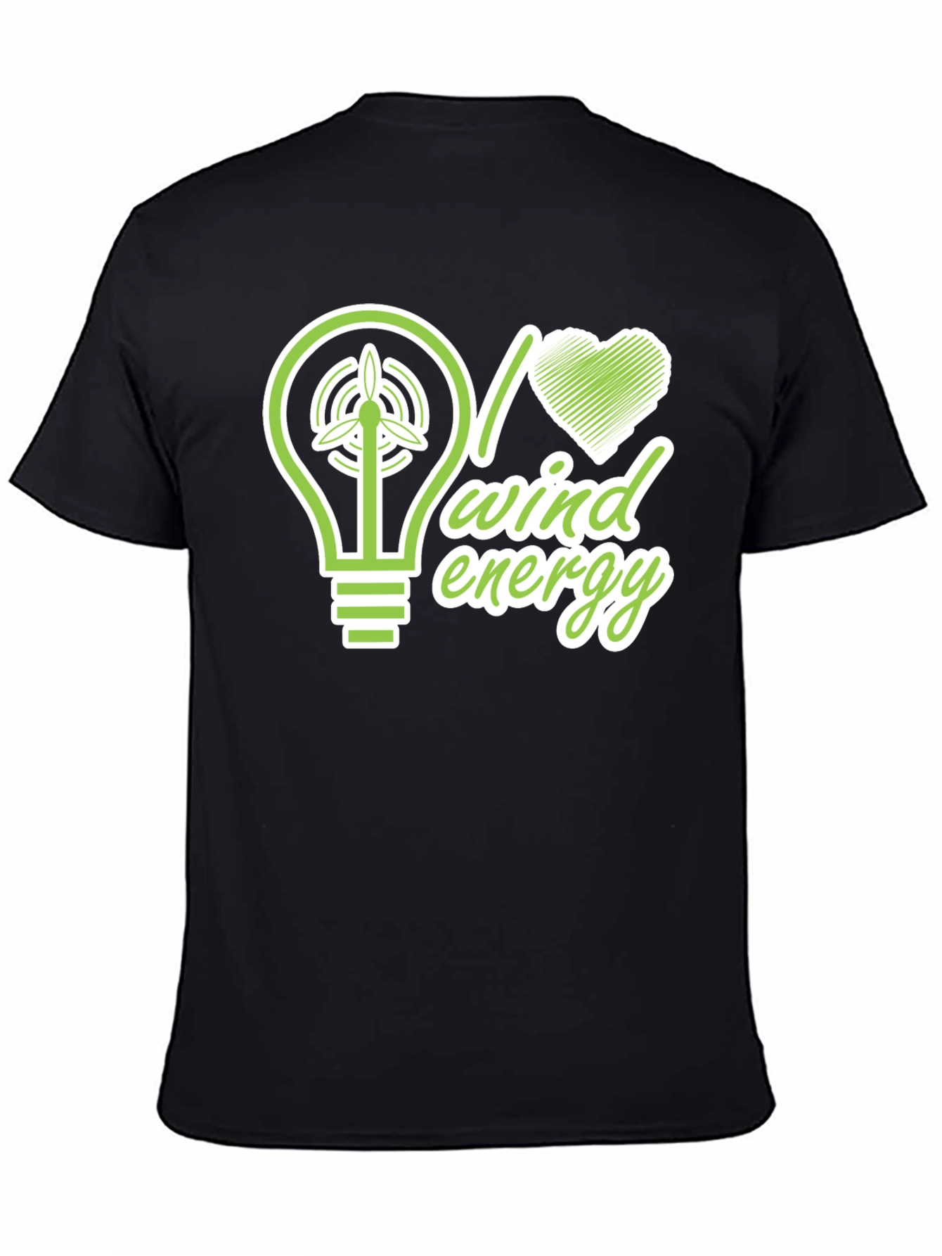 I Love Wind Energy Black T-Shirt