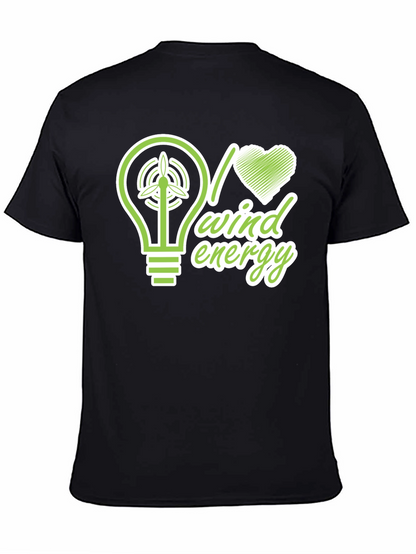 I Love Wind Energy Black T-Shirt