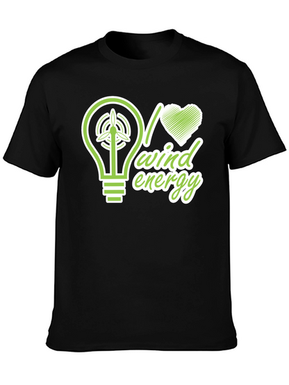 I Love Wind Energy Black T-Shirt