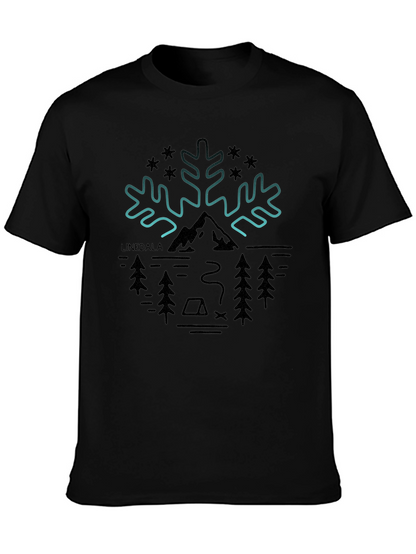 Nature Snowflake Black T-Shirt