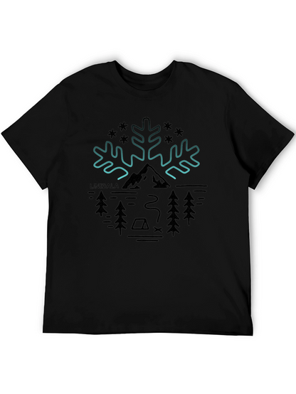 Nature Snowflake Black T-Shirt