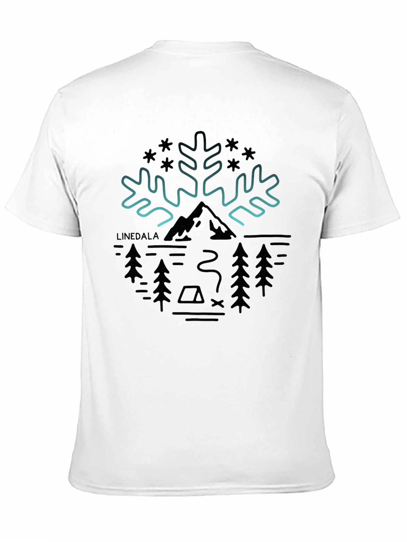 Nature Snowflake Black T-Shirt