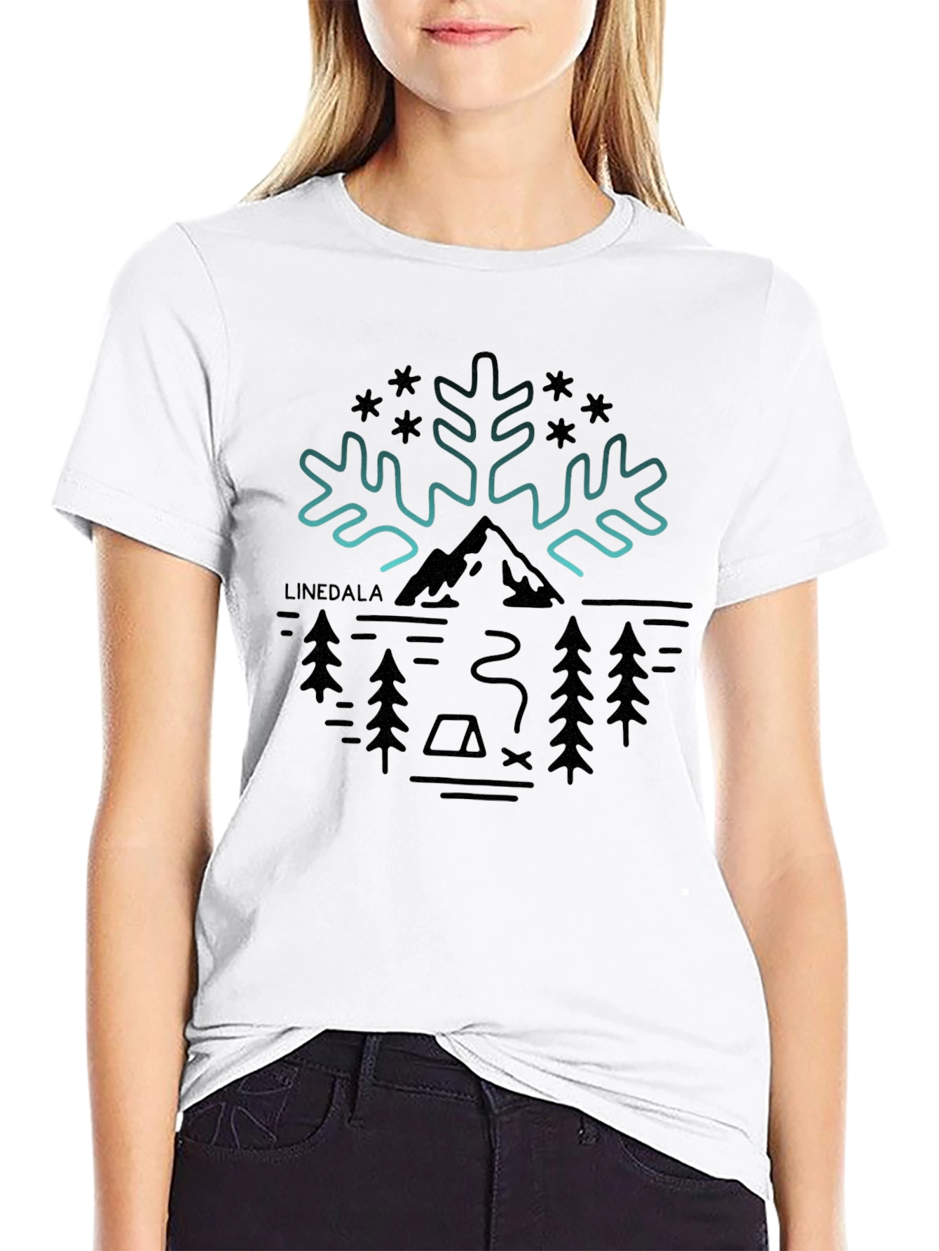 Nature Snowflake Black T-Shirt