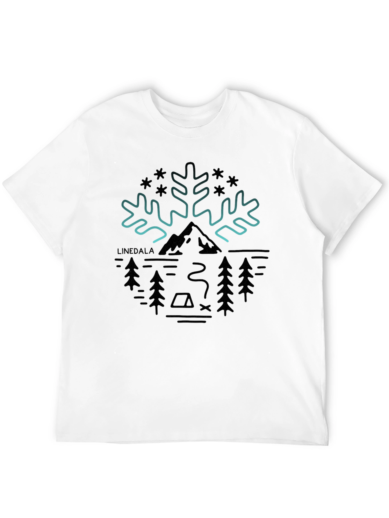 Nature Snowflake Black T-Shirt