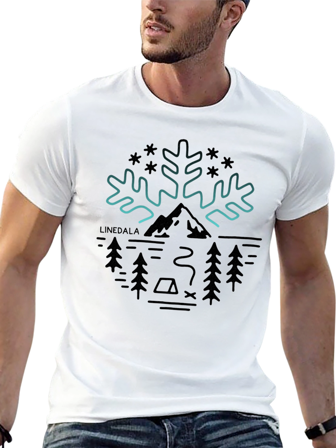 Nature Snowflake Black T-Shirt
