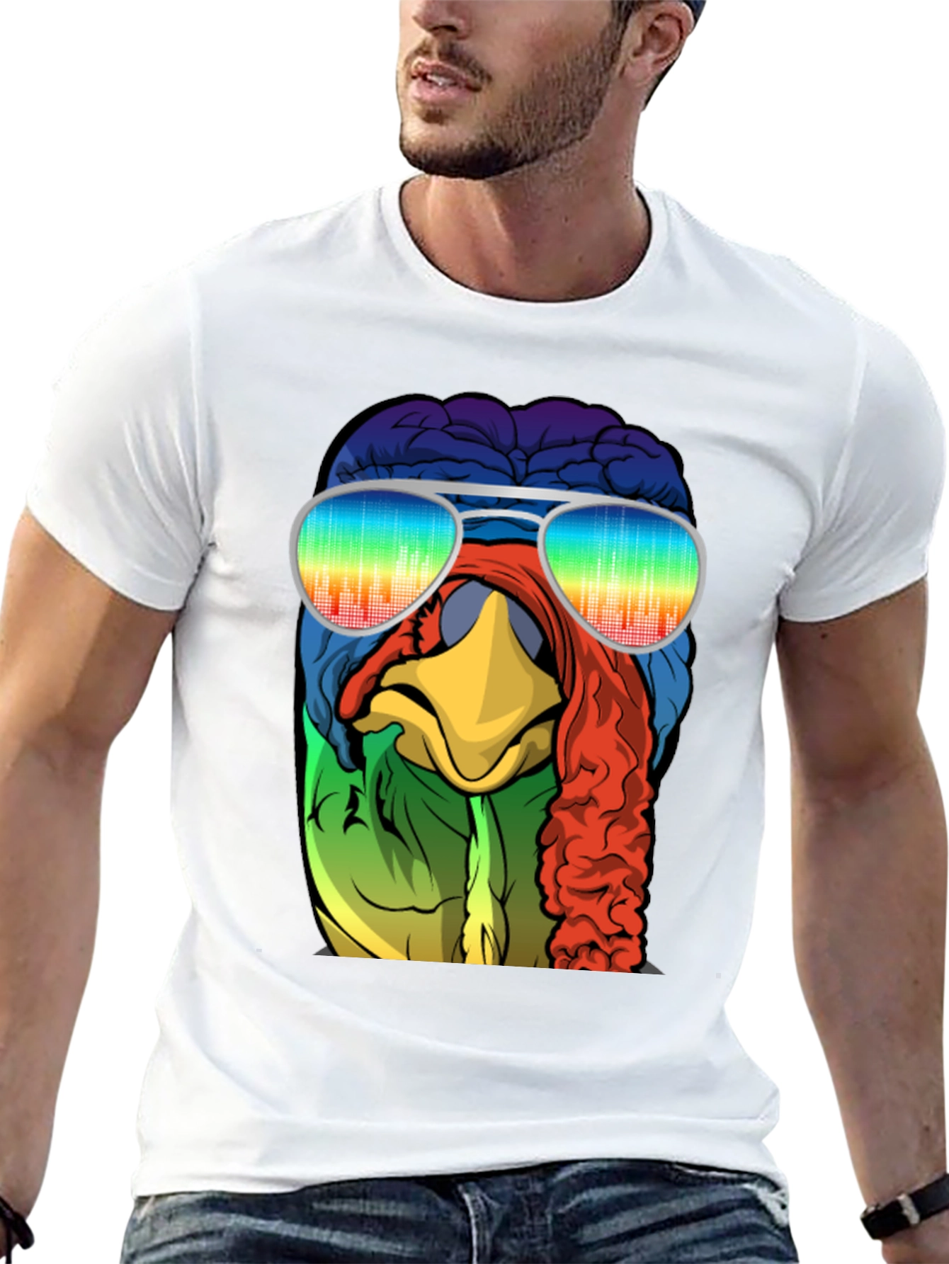 Cool Turkey Brain Rainbow Sunglasses T-Shirt