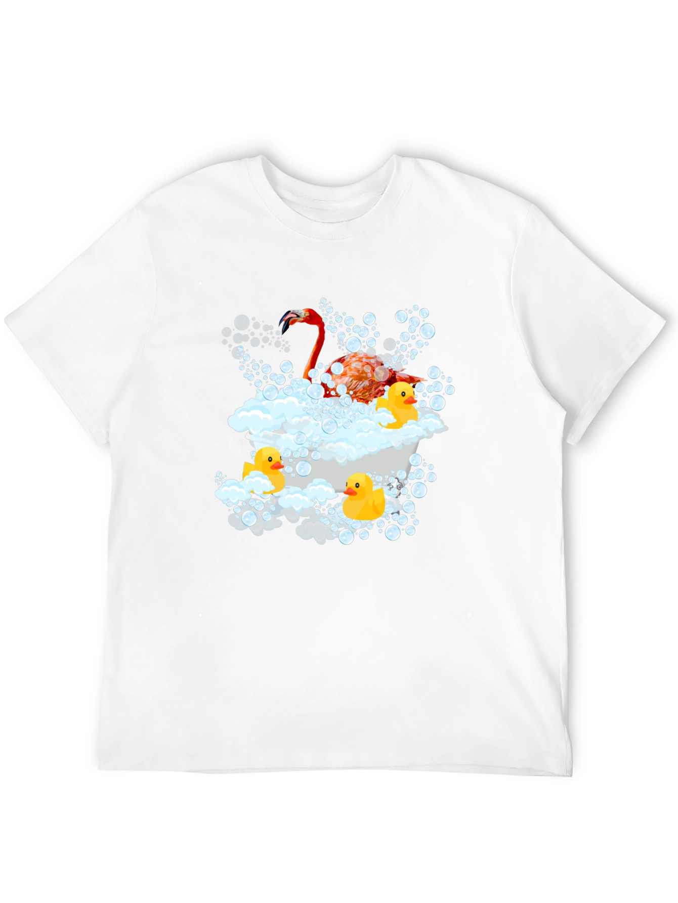 Flamingo Duck Tub Black T-Shirt