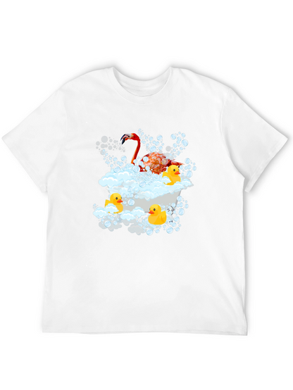 Flamingo Duck Tub Black T-Shirt