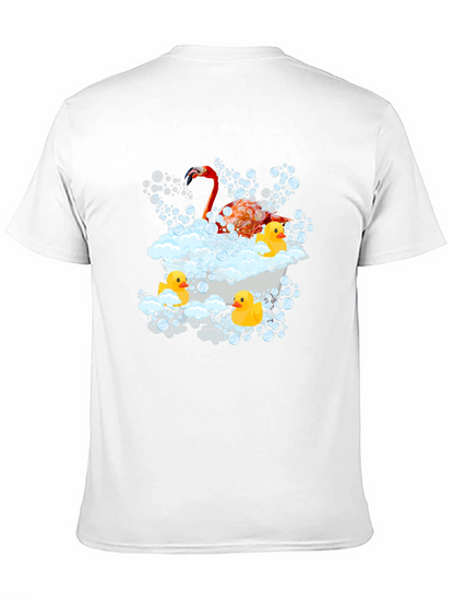 Flamingo Duck Tub Black T-Shirt