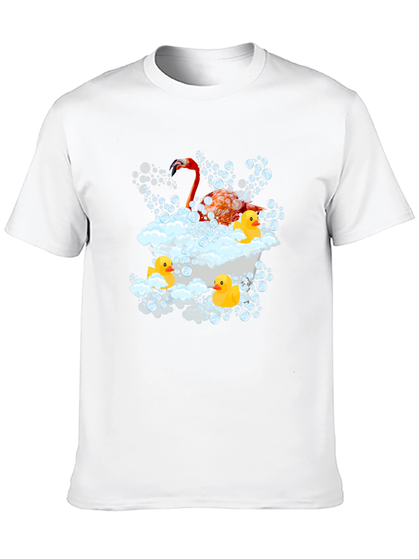 Flamingo Duck Tub Black T-Shirt