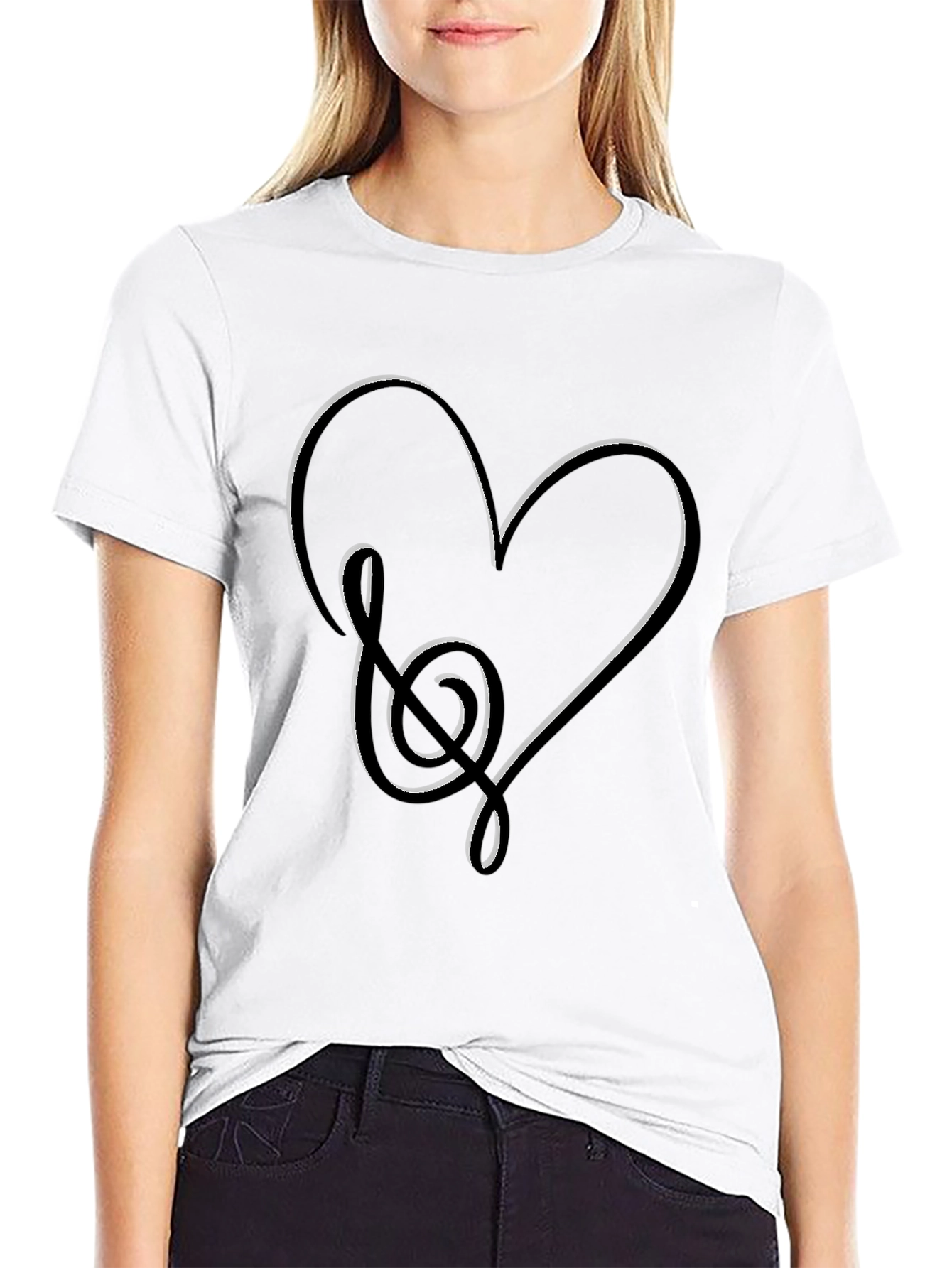 Music Heart Graphic Tee - Black
