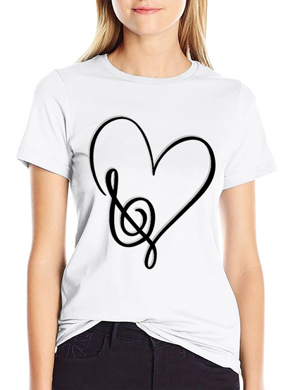 Music Heart Graphic Tee - Black