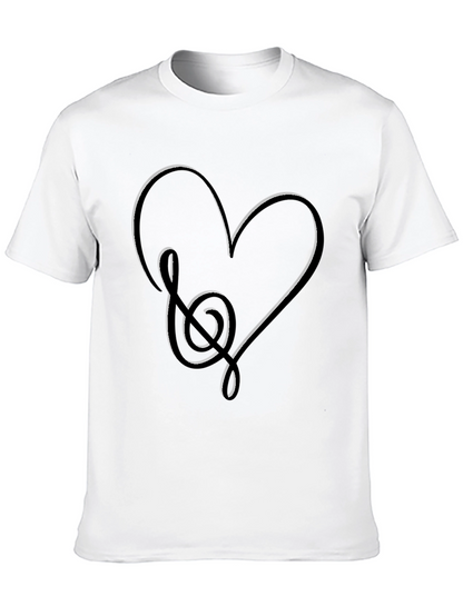 Music Heart Graphic Tee - Black