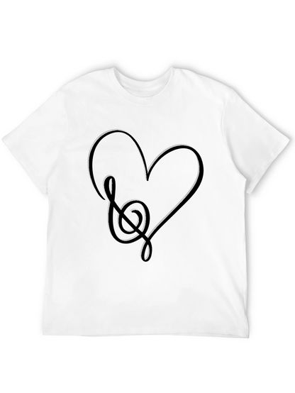 Music Heart Graphic Tee - Black